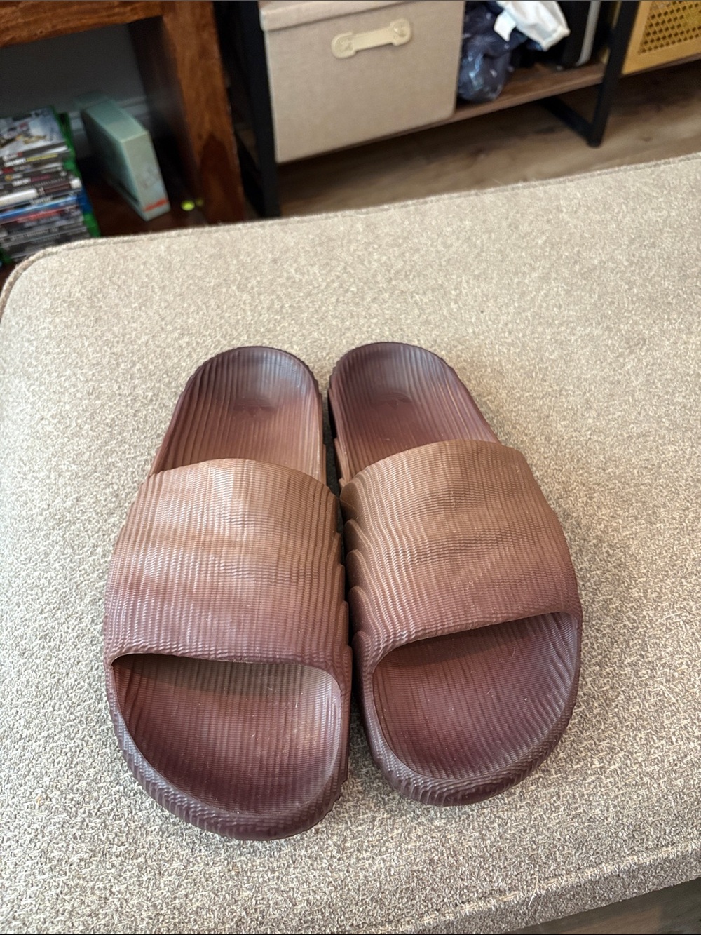 adidas Men's Brown Slide Sandals